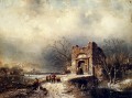 Villagers On A Frozen Path landscape Charles Leickert